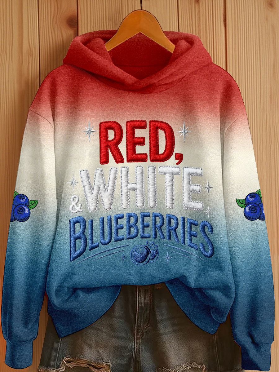 Women's Red, White & Blueberries Hoodies