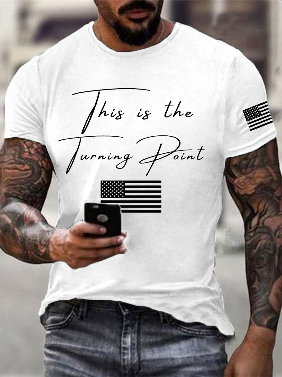 Men's This is the Turning Point Charlie Kirk Printed T-shirt