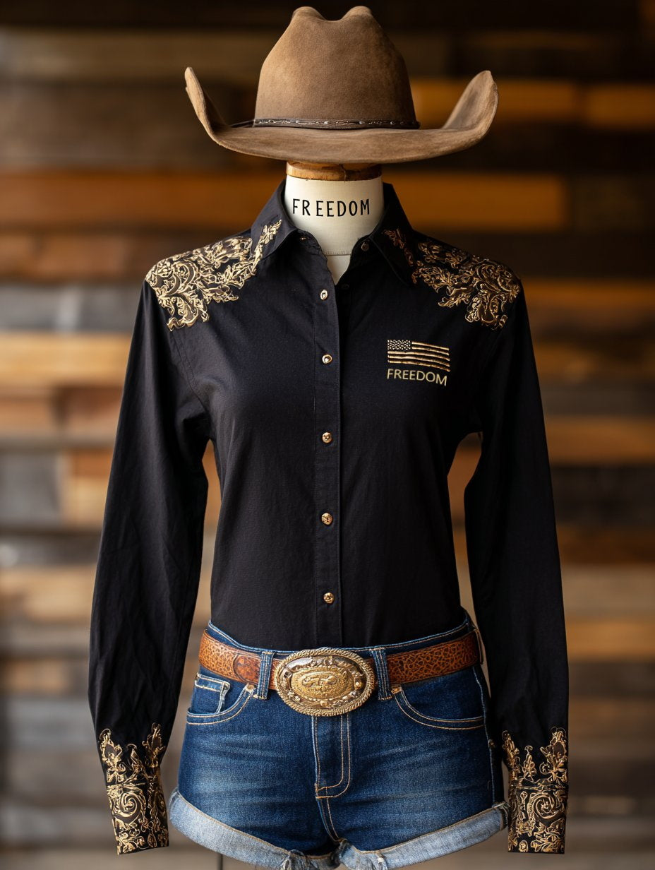 Women’s western style freedom shirts