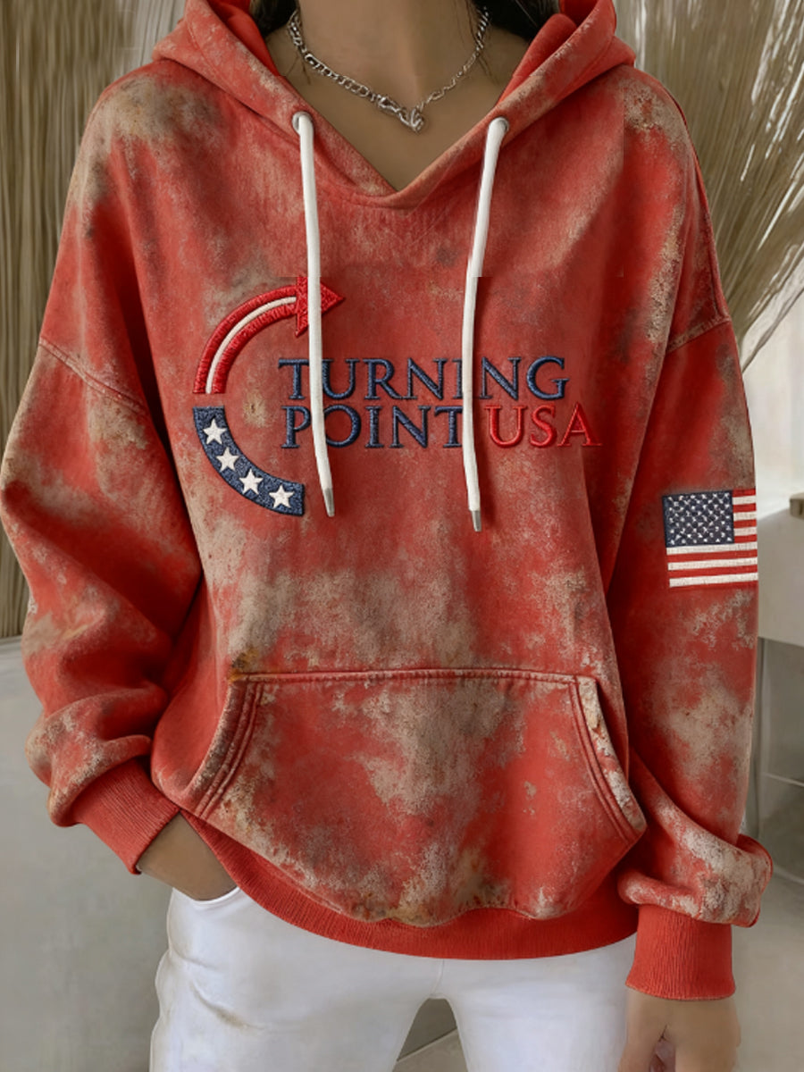 Women's Charlie Kirk Turning Point USA Trump Commemorative Hoodie