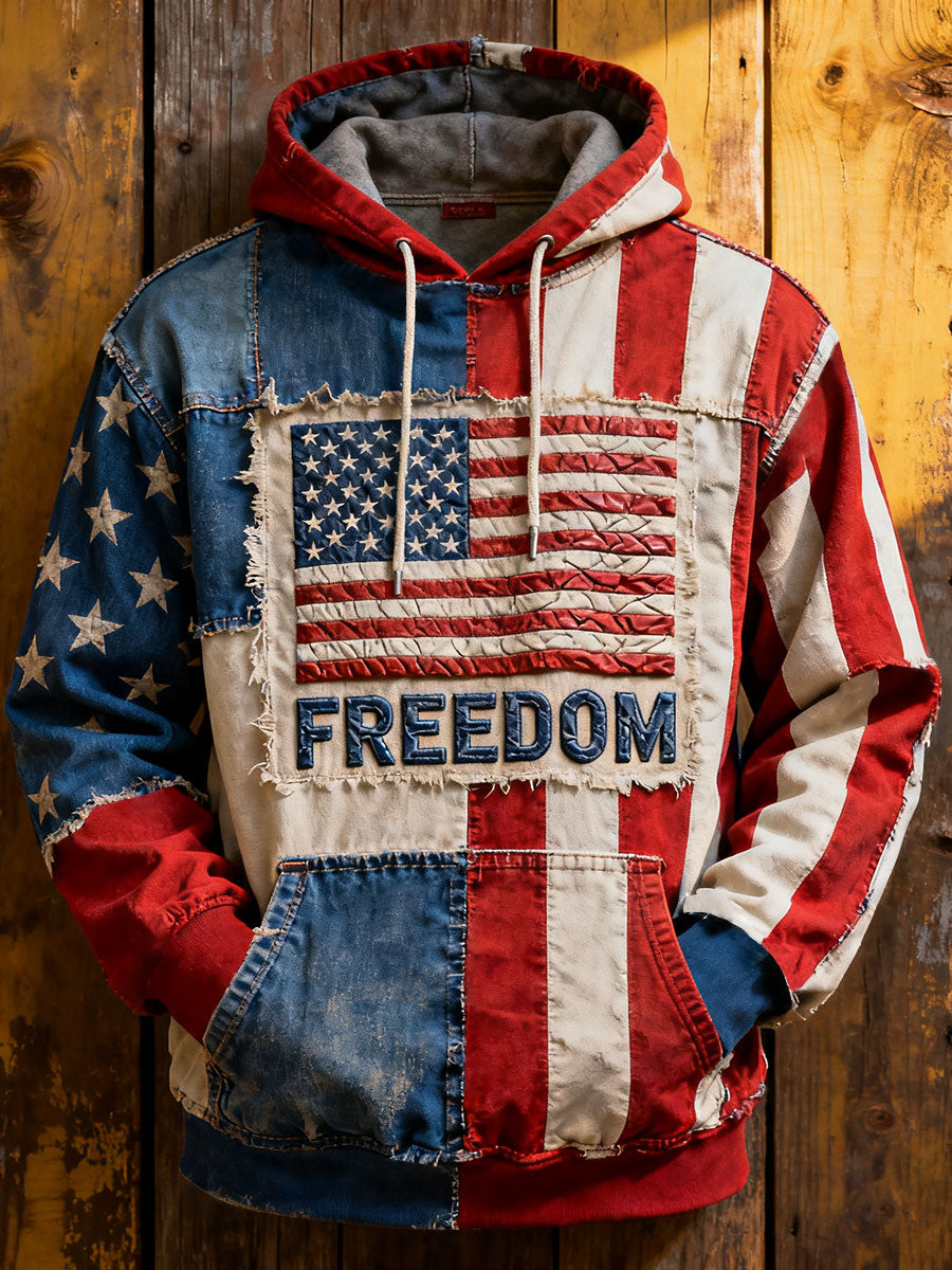 Men's Freedom Printed Casual Hoodie