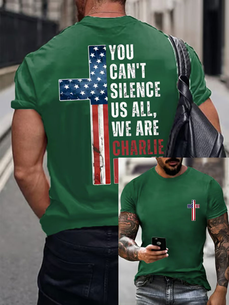 Men's You Can't Silence Us All Printed Casual T-shirt