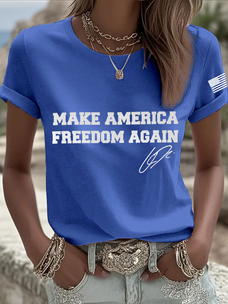 Women's make america freedom again T-shirt