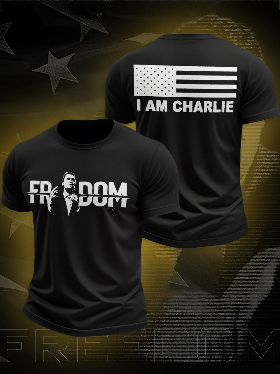 Men's Freedom I Am Charlie Printed T-shirt