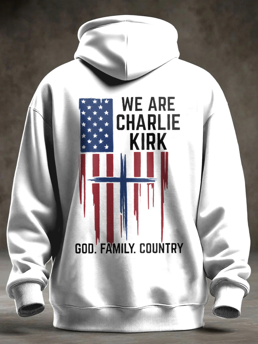 Men's Charlie Kirk Oversized Drop-Shoulder Hoodie