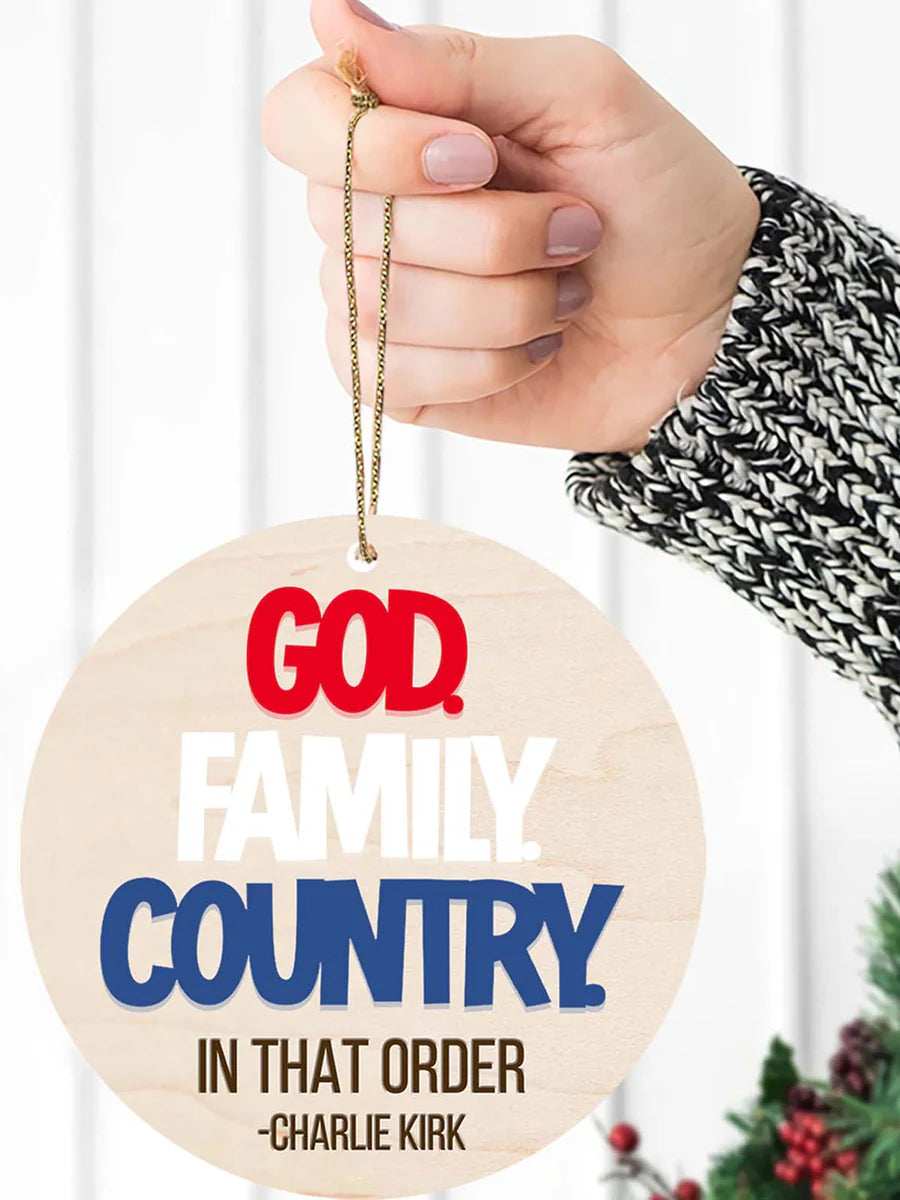 God Family Country Charlie Kirk Acrylic Decorative Ornament