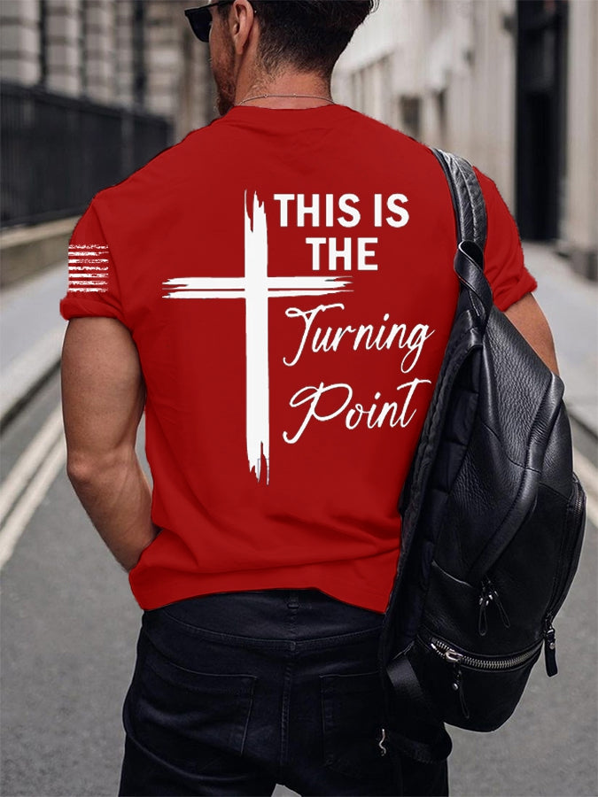 Men's Charlie Kirk Turning Point USA Trump Commemorative Cotton Short-Sleeved T-Shirt