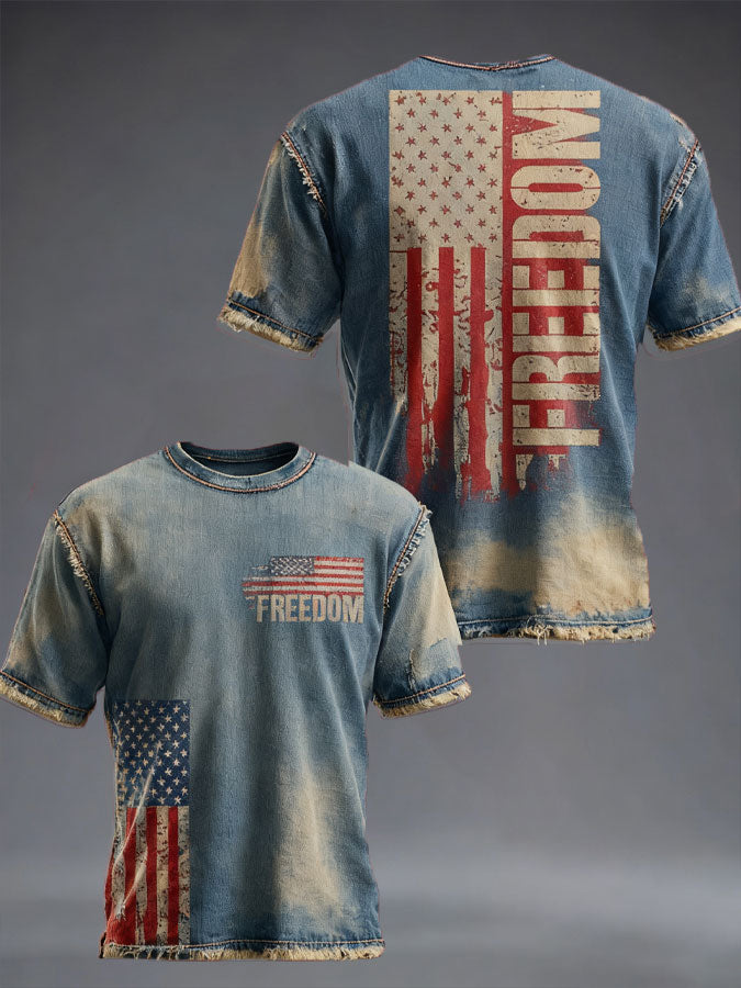 Men's Freedom True Patriot Printed T-shirt