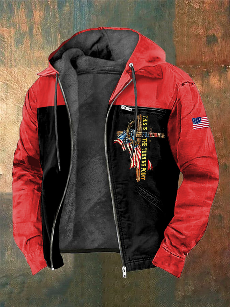 Men's Turning Point Printed Long Sleeved Hooded Jacket