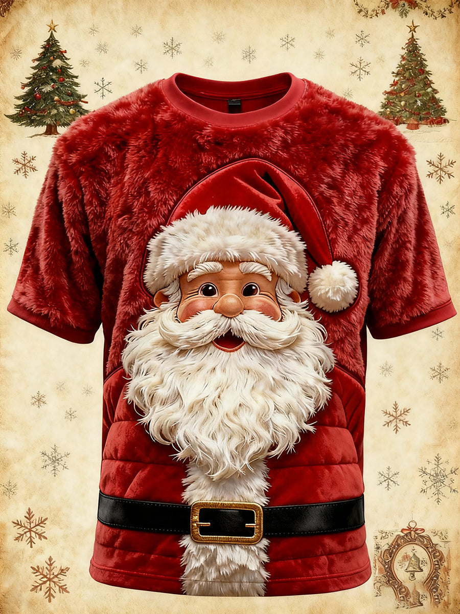 Men's Christmas Santa Claus Art Short Sleeve T-shirt