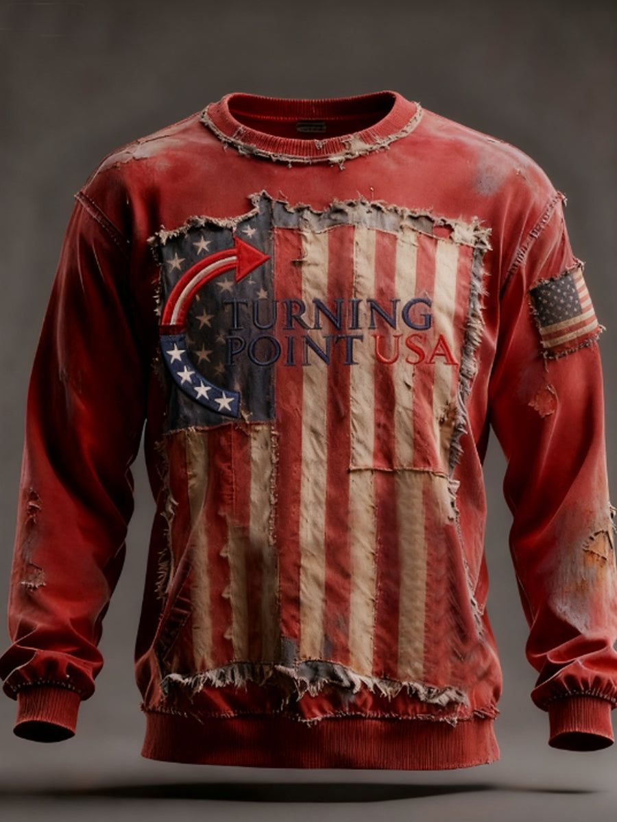 Men's Charlie Kirk Turning Point USA Trump Commemorative Crew Neck Sweatshirt