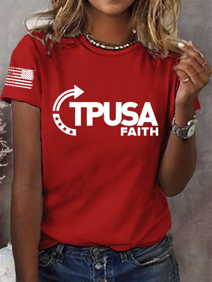 Women's Charlie Kirk TPUSA FAITH Short Sleeve T-Shirt