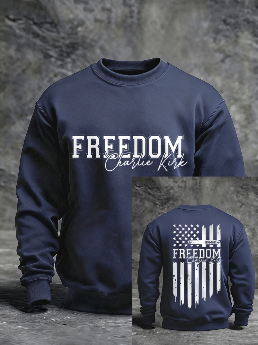 Men's Freedom USA Flag Print Sweatshirt