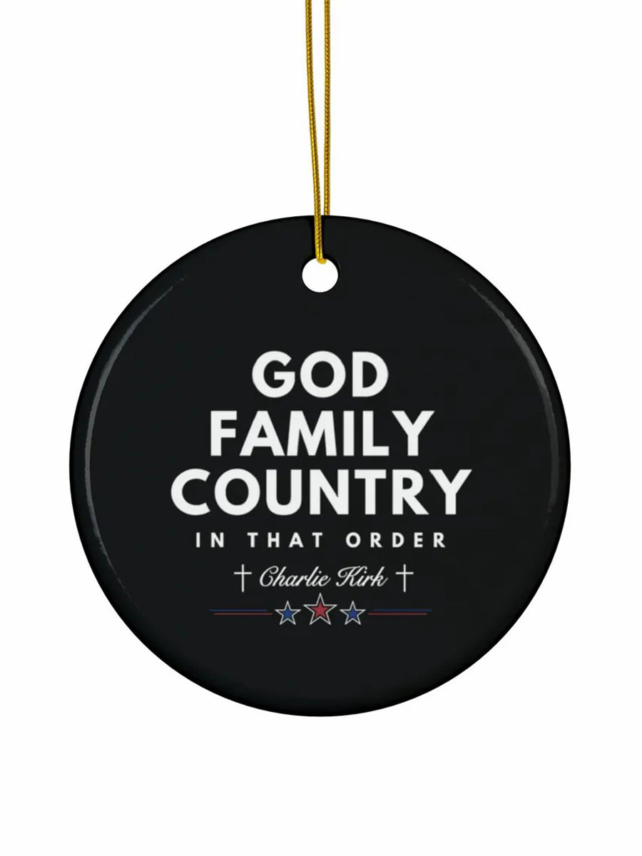 God Family Country Charlie Kirk Acrylic Decorative Ornament
