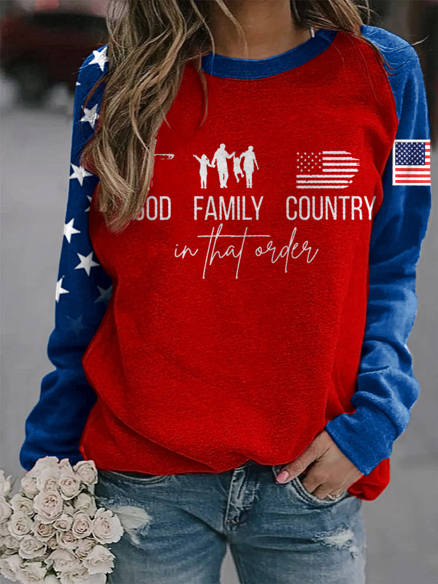 Women's God Family Country Charlie Kirk sweatshirt