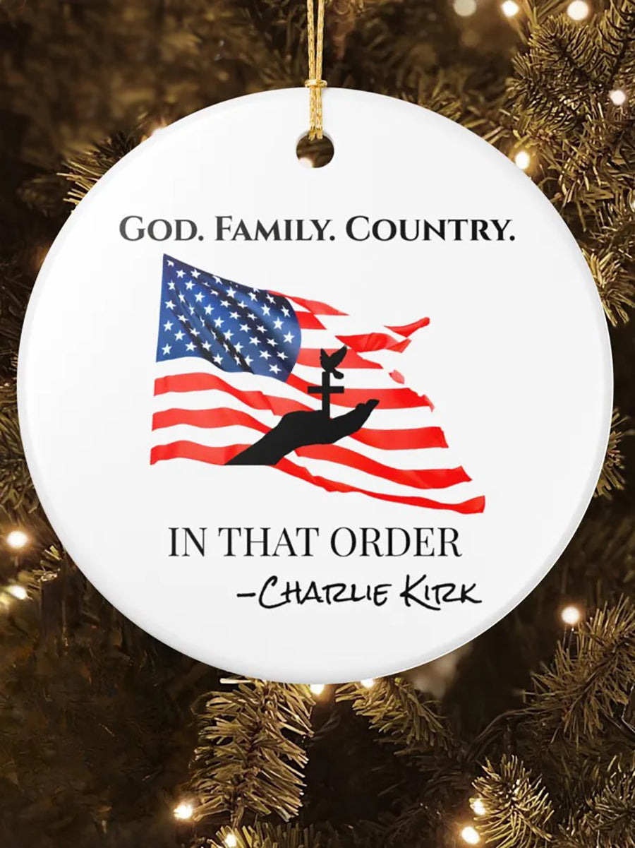 God Family Country Charlie Kirk Acrylic Decorative Ornament