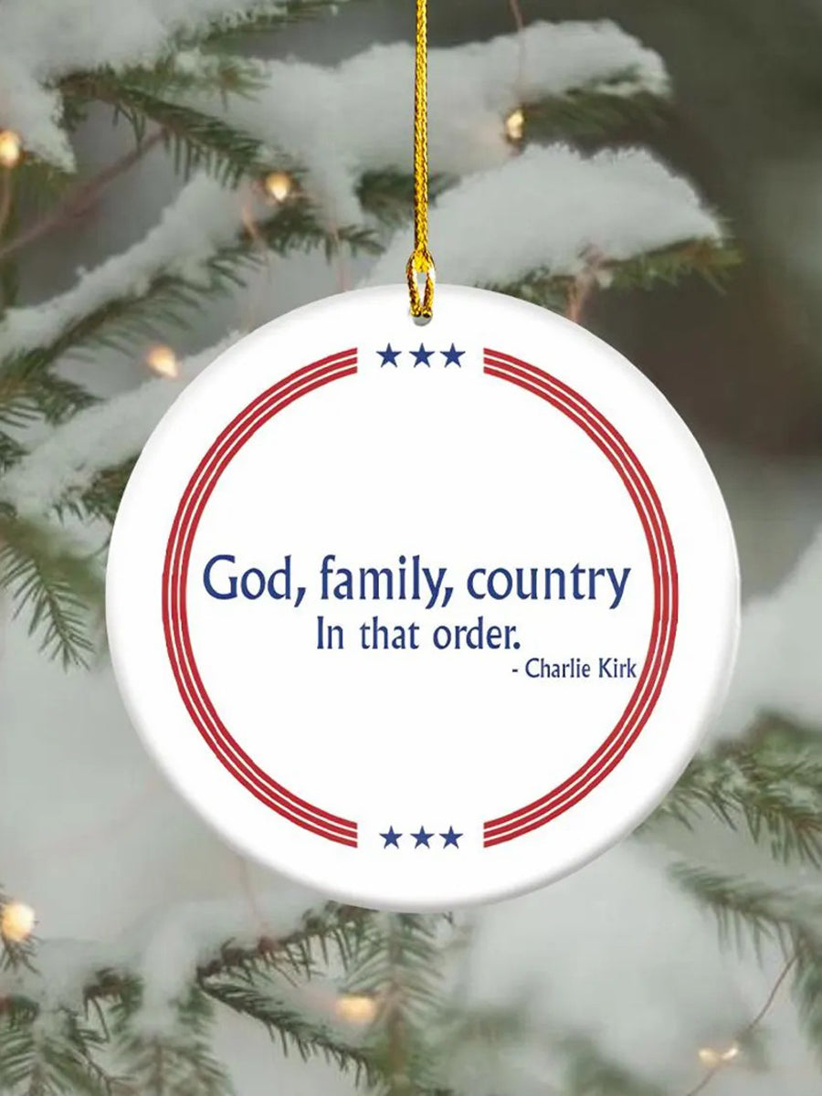 God Family Country Charlie Kirk Acrylic Decorative Ornament