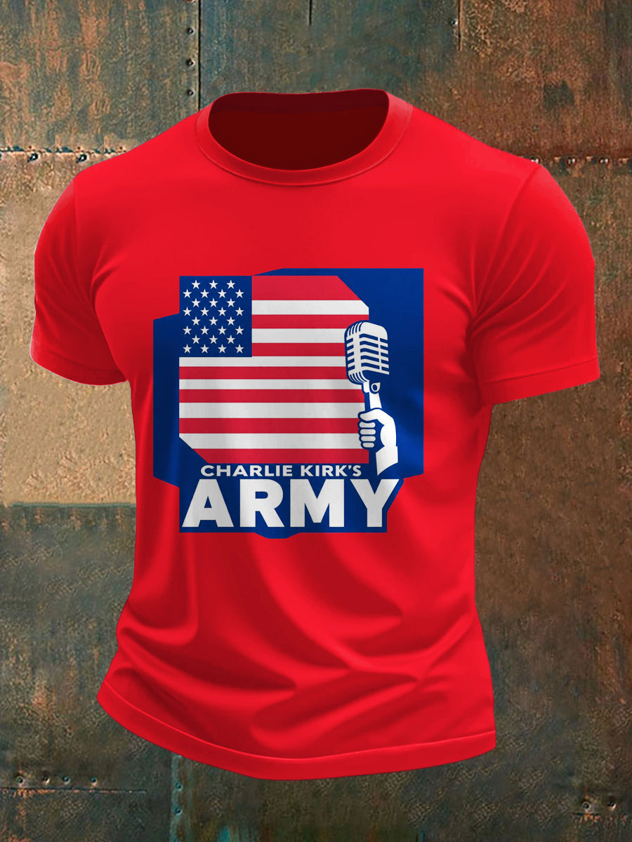 Men's Charlie Kirk Freedom Printed Vintage Fashion Loose Short Sleeve T-Shirt