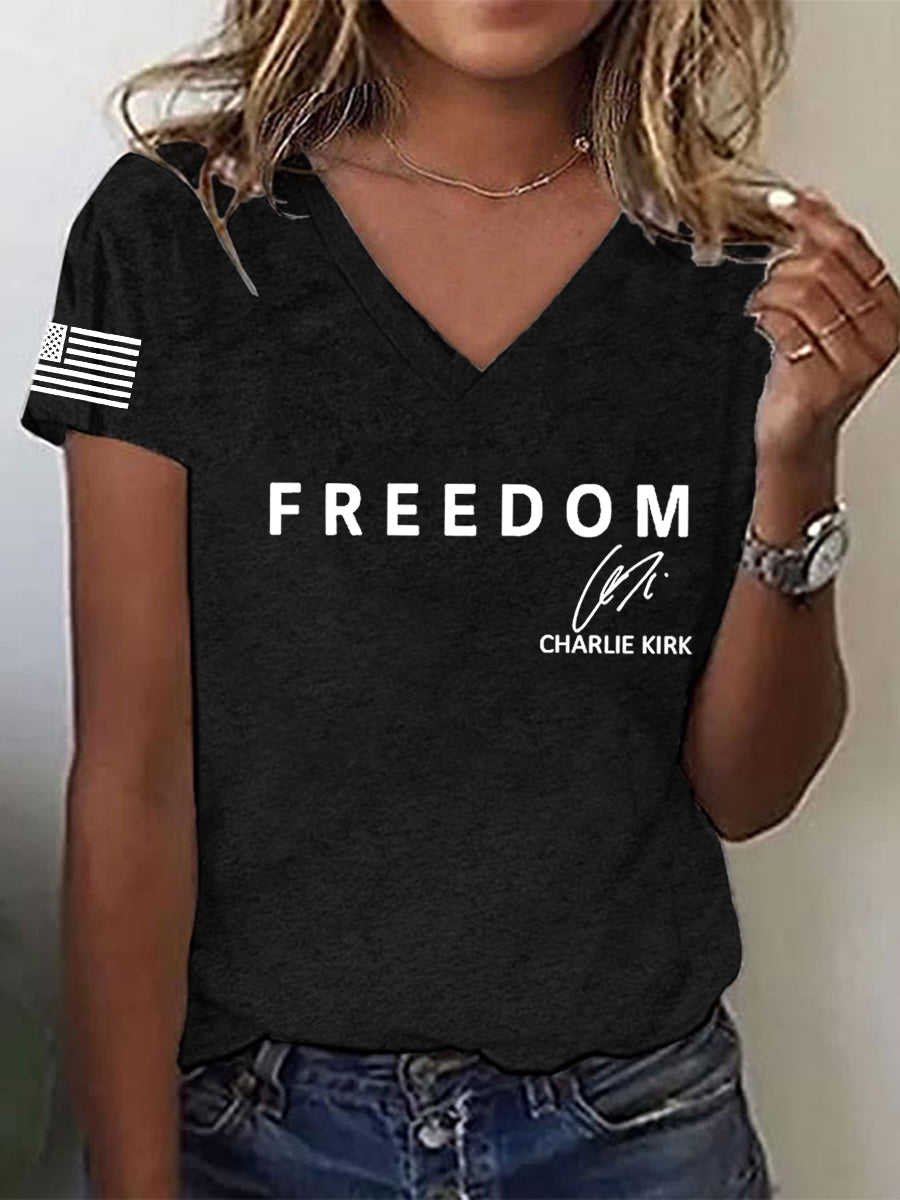 Women's Freedom Is Not Free R.I.P Charlie Kirk Short Sleeve T-Shirt