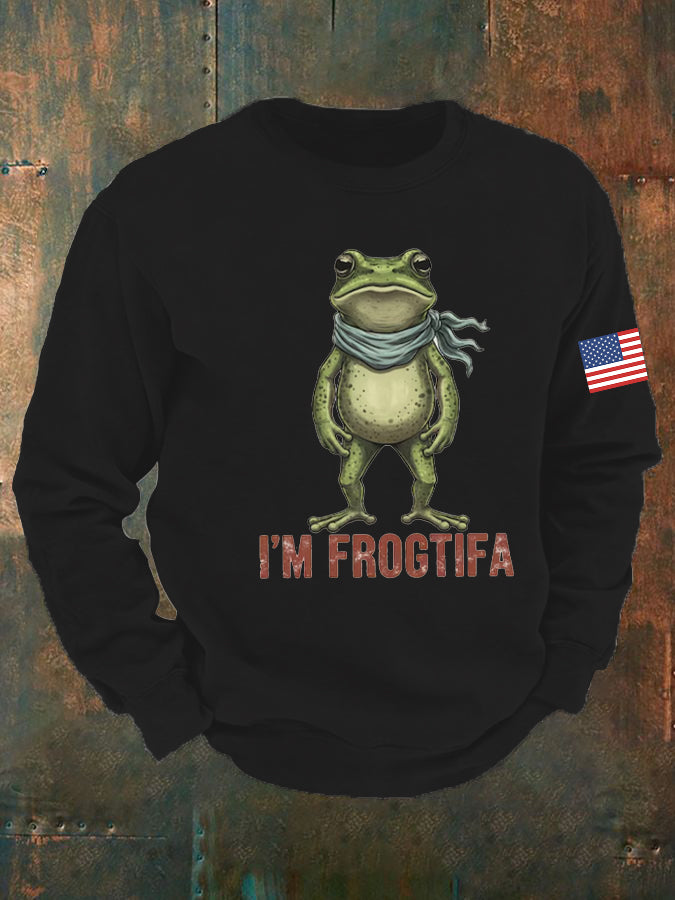 Men's Retro Resist Frog Crew Neck Sweatshirt