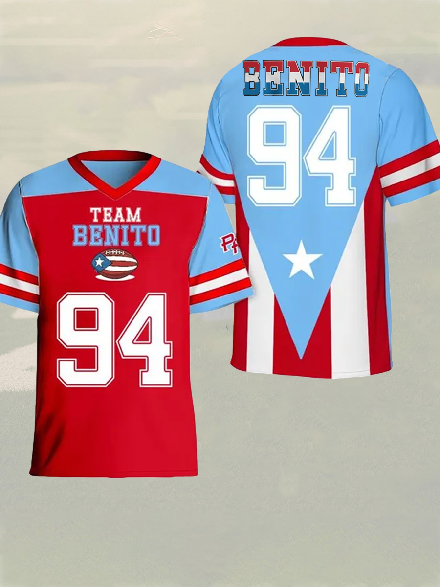 Men's Bad Bunny Benito 94 Printed V-neck T-shirt