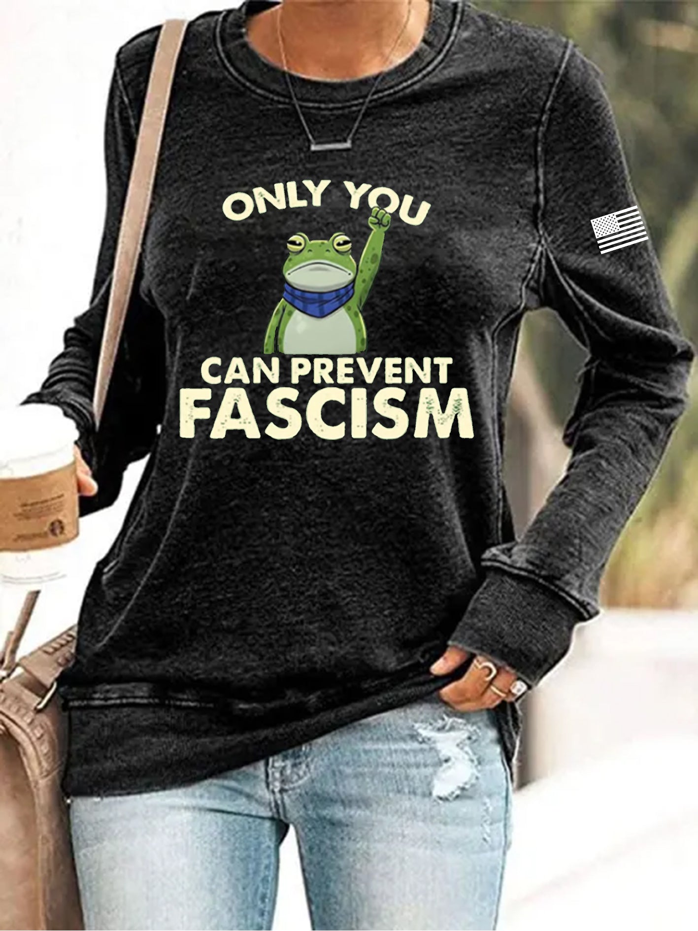 Women's Resist Frog Print Sweatshirt