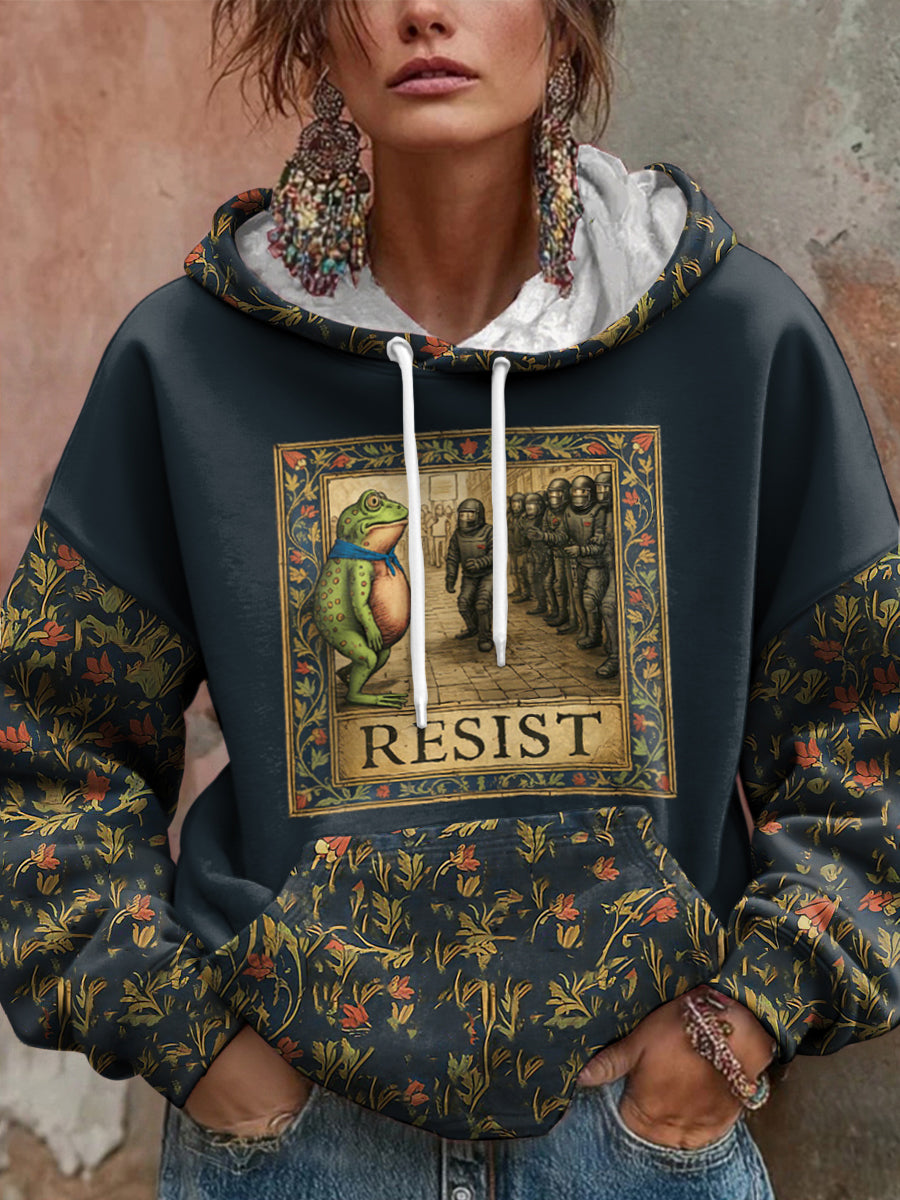 Women's Resist Portland Frog Print hoodie
