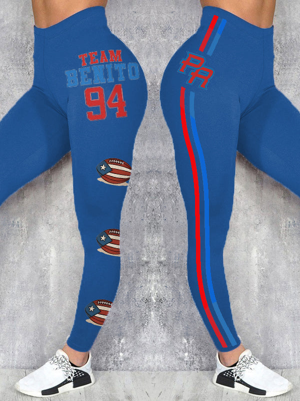 Women's Bunny Football Music Lover Printed Leggings