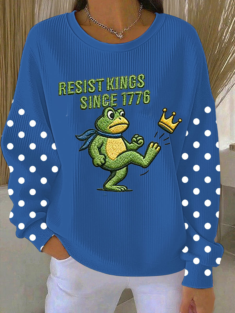 Women's Resist Kings Since 1776 Ribbed Round-Neck Sweatshirt