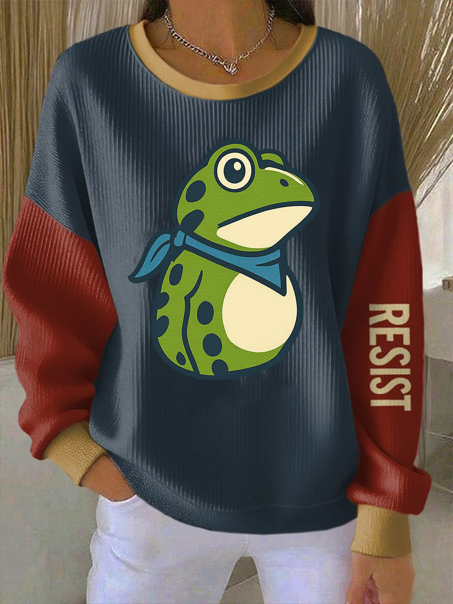 Women's Portland Frog Resist Ribbed Round-Neck Sweatshirt