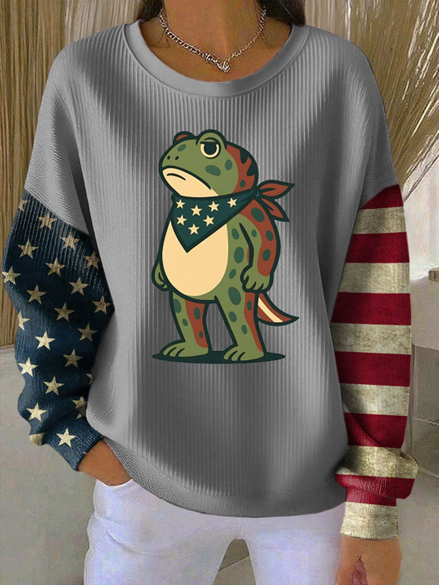 Women's Portland Frog Resist Ribbed Round-Neck Sweatshirt