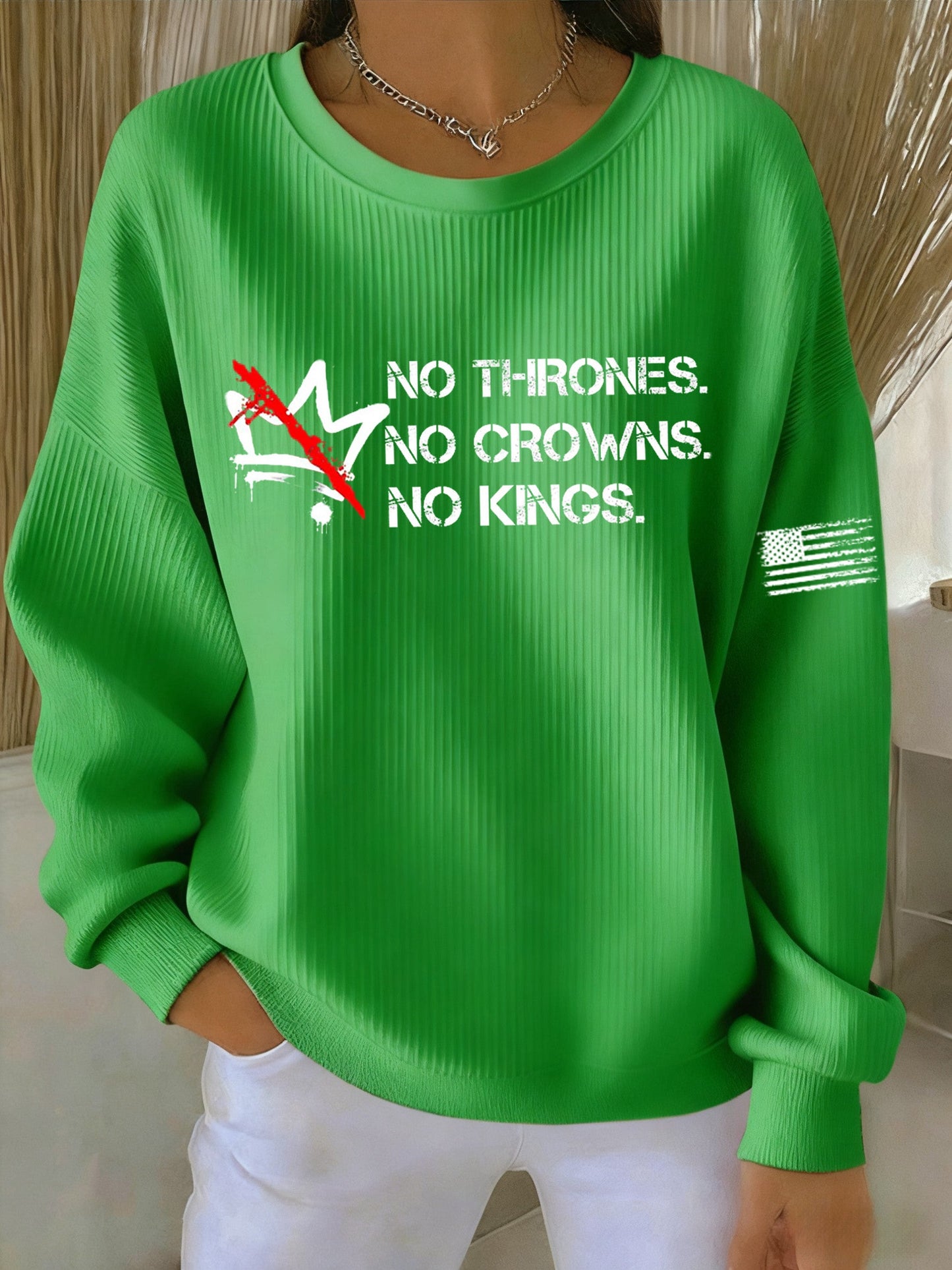 Women's No Thrones No Crowns No Kings Printed Sweatshirt