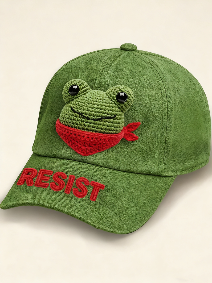 Unisex Portland Frog Crochet Art Cap