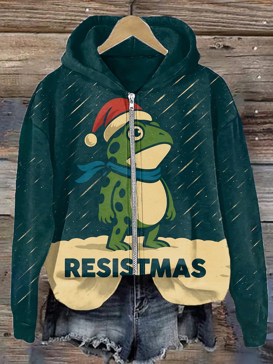Women's Casual Resist Frog Resistmas Print
