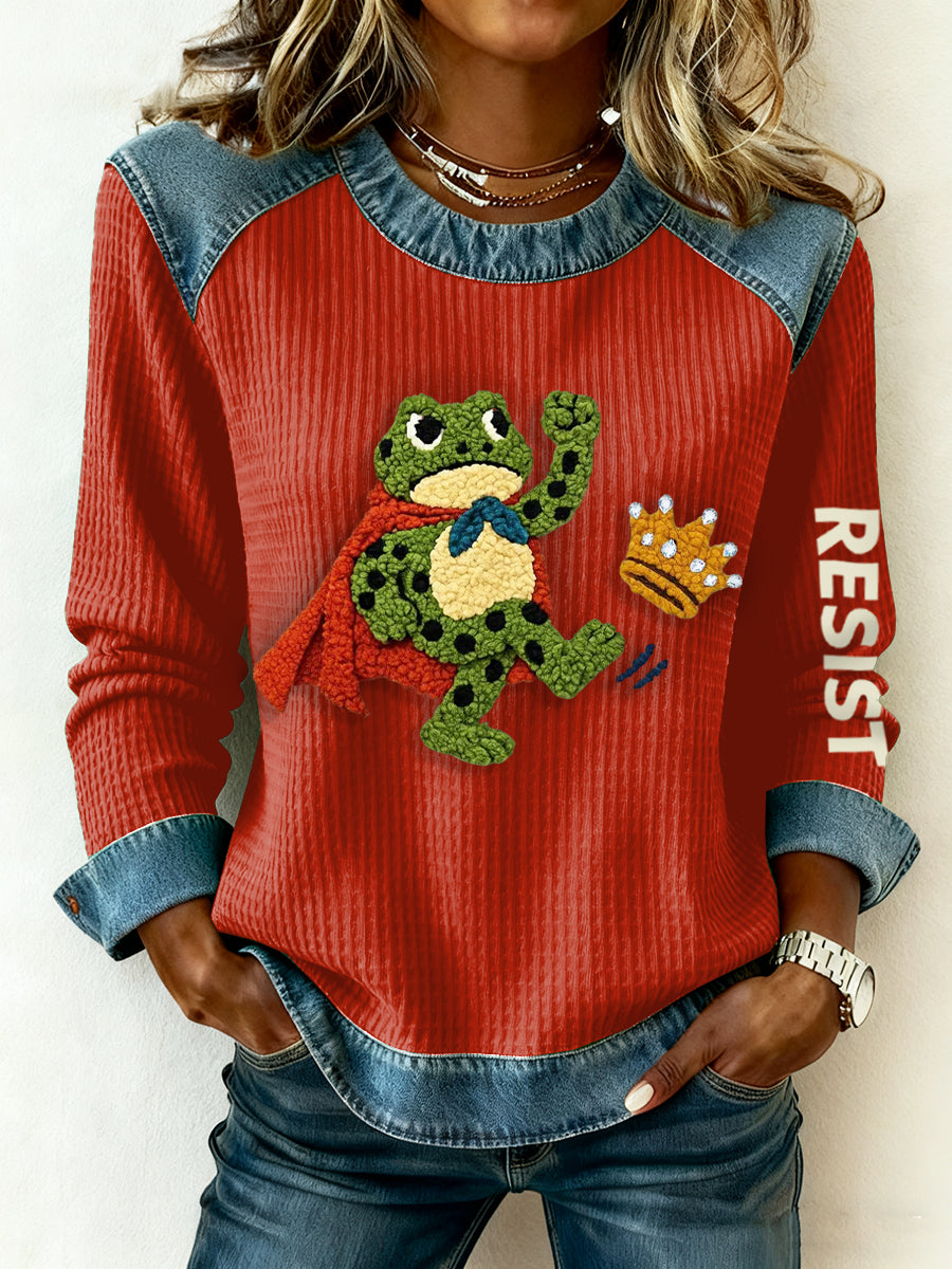 Women's Resist Frog Print Long Sleeve Top