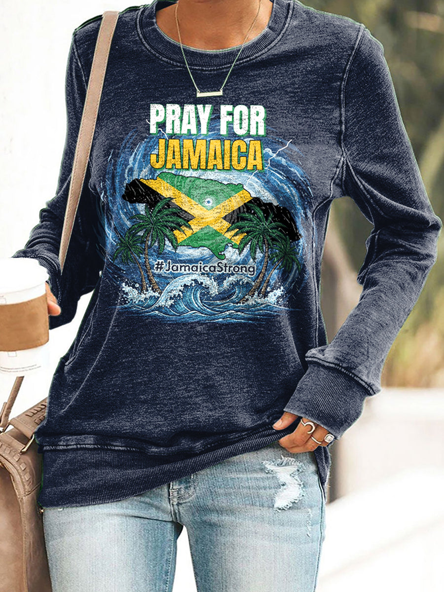 Retro Jamaican Prayer Casual Long-Sleeve T-Shirt