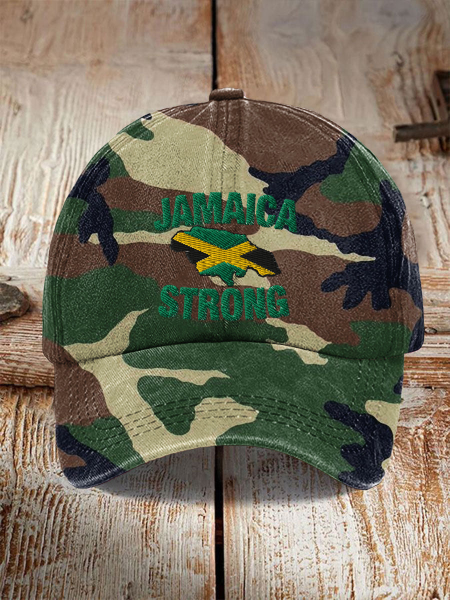Jamaica Strong Retro Camo Baseball Cap