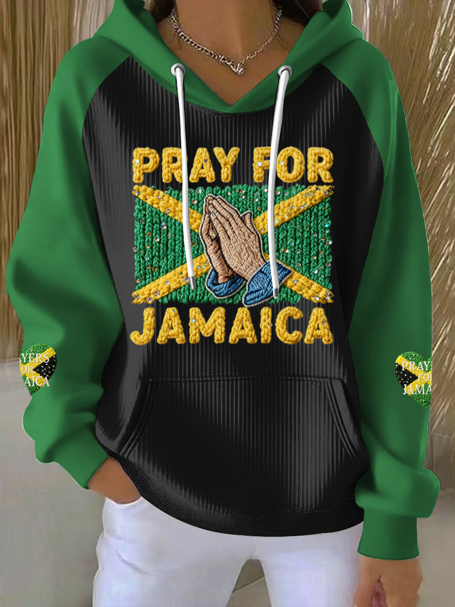 Retro Jamaican Prayer Hurricane Casual Hoodie