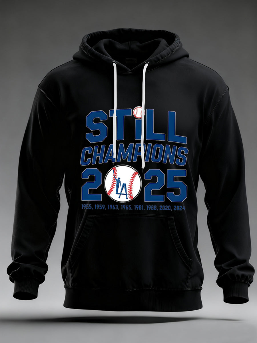 Men's Baseball World Series Still Champions 2025 Print Casual Hoodie