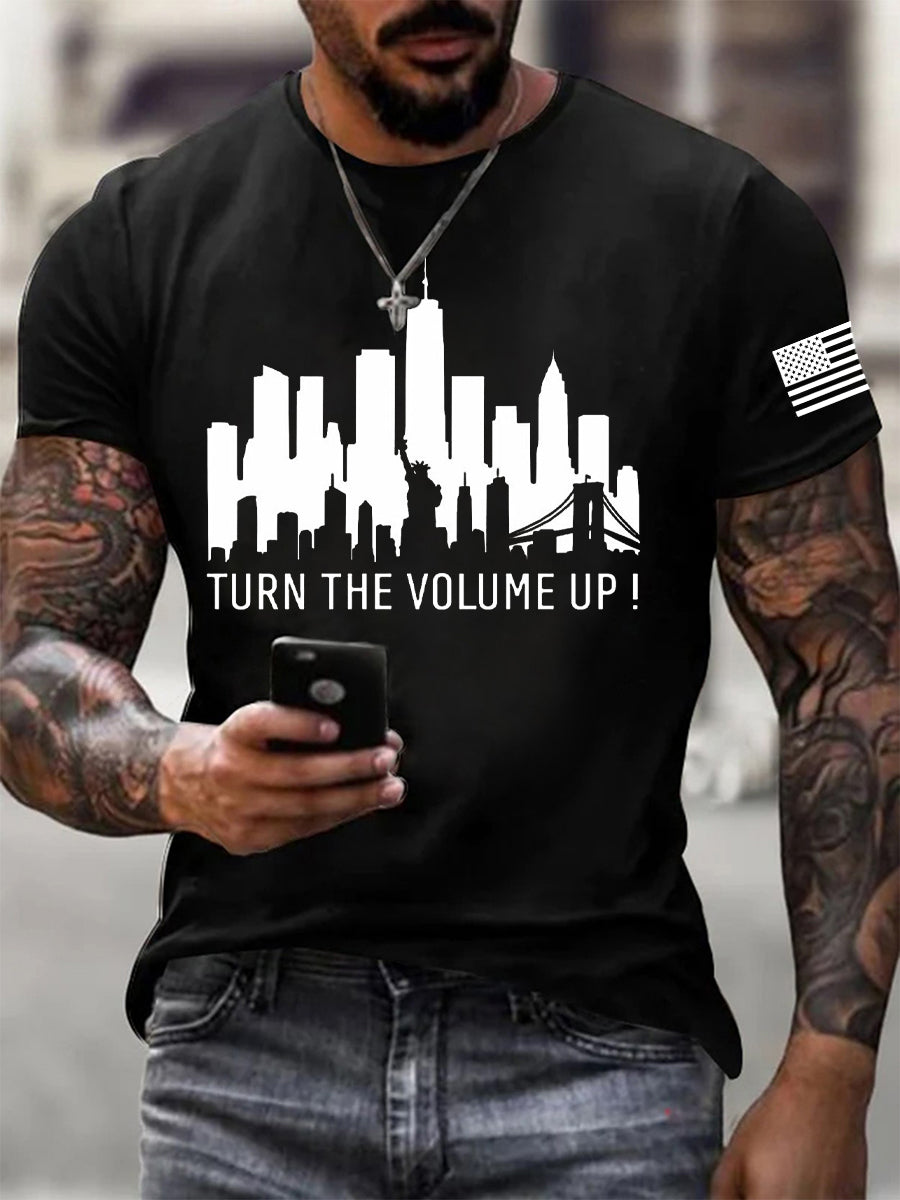 Men's Turn the Volume Up Printed T-shirt