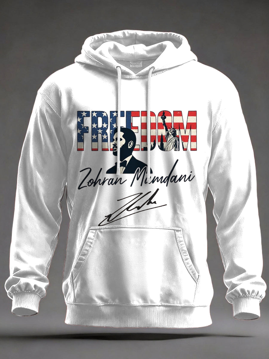 Men's Freedom Zohran Mamdani NYC Printed Hoodie
