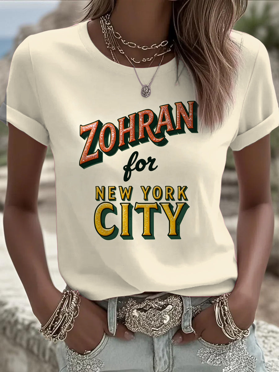 Women's Yellow Support Zohran Mamdani Short-Sleeve T-Shirt