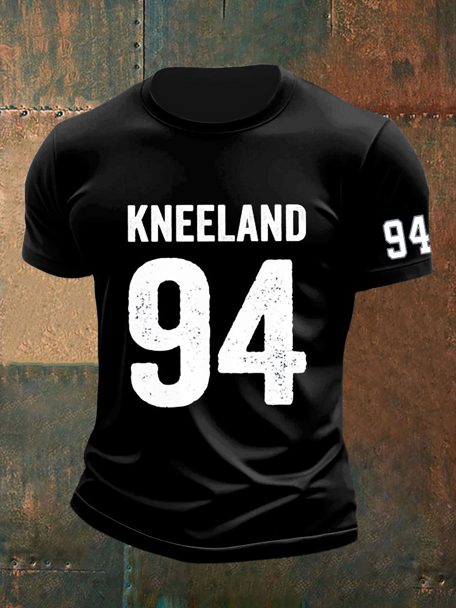 Men's Marshawn Kneeland Printed Vintage Fashion Loose Short Sleeve T-Shirt