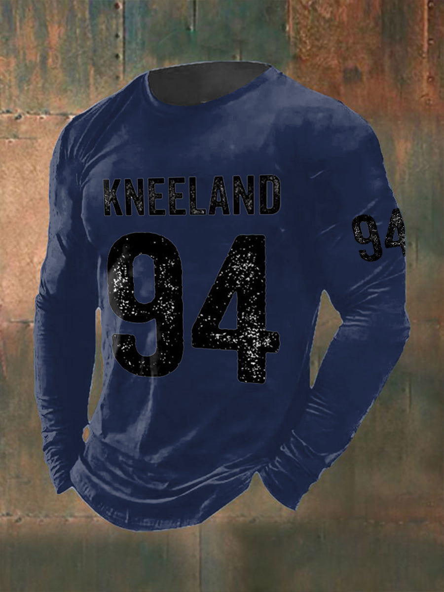 Men's Marshawn Kneeland Printed Long Sleeved Round Neck T-shirt