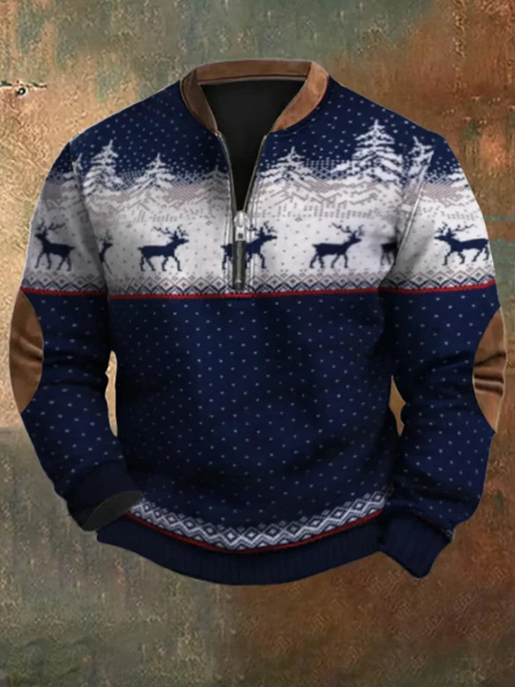 Men's Retro Christmas Printed Sweatshirt