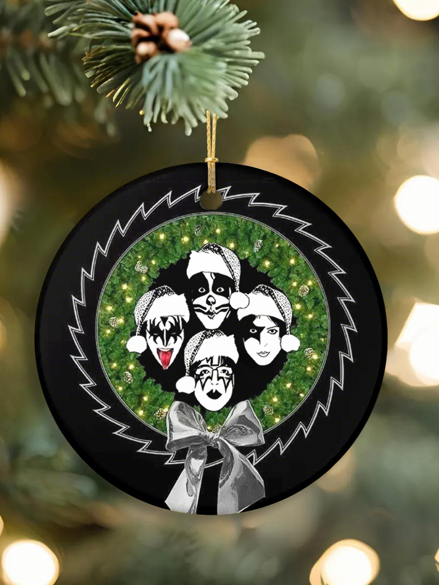 Rock Band Merry Christmas Printed Acrylic Decorative Ornament