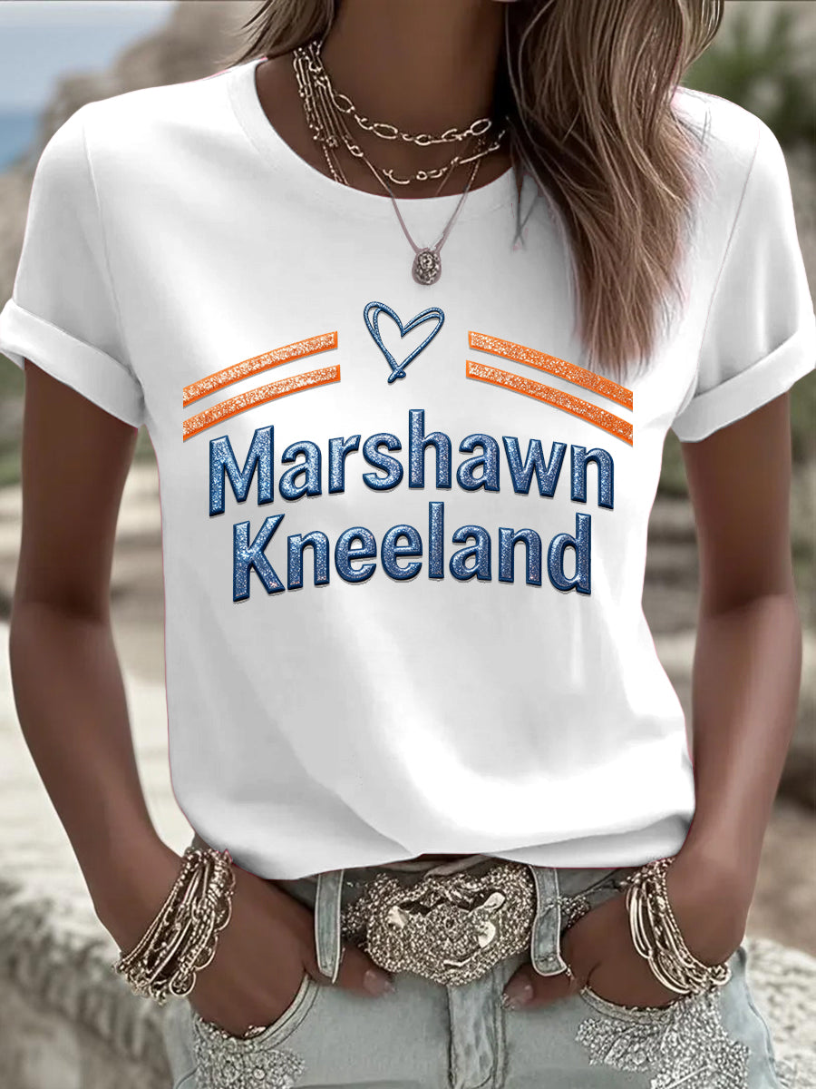 Women's White Marshawn Kneeland T-shirt