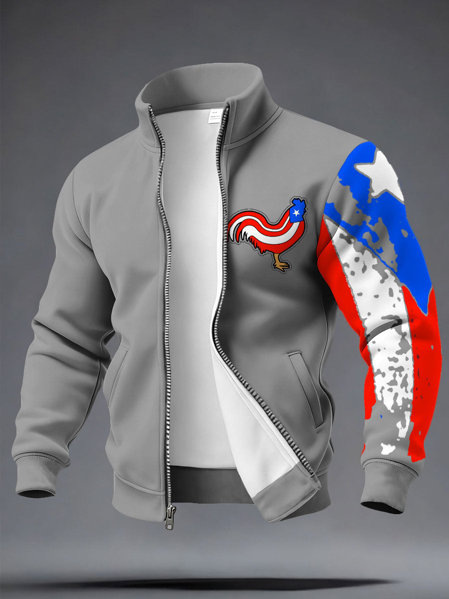 Men's Puerto Rico Art Printed Coat