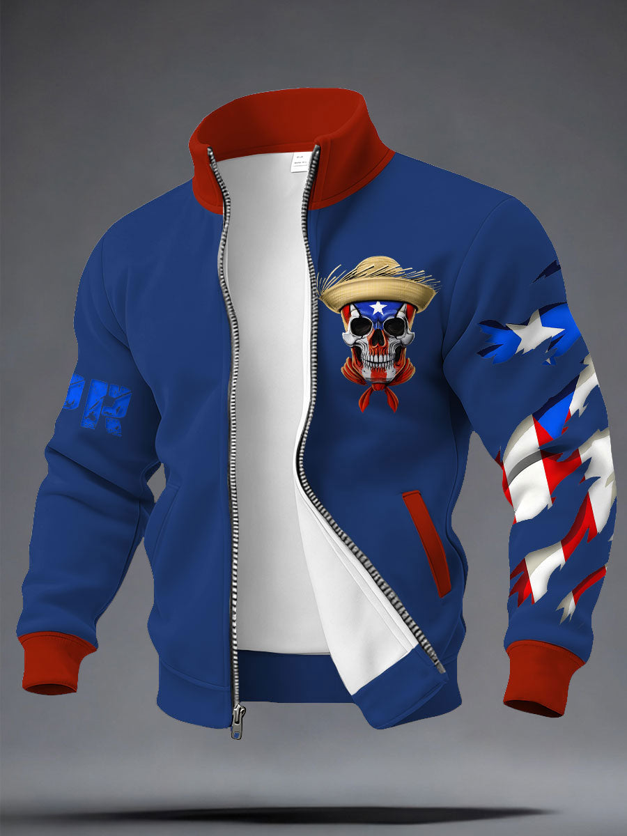 Men's Puerto Rico Art Printed Coat