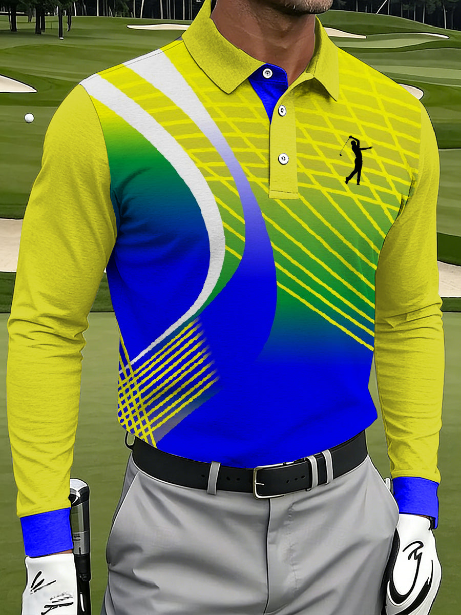 Men's Vintage Business Style Printed Casual Polo Shirt